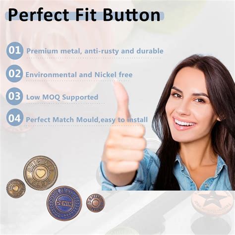 2024 Fast Fashion Selected Custom Pattern Engraved Metal Button Brass Denim Button For Jeans ...
