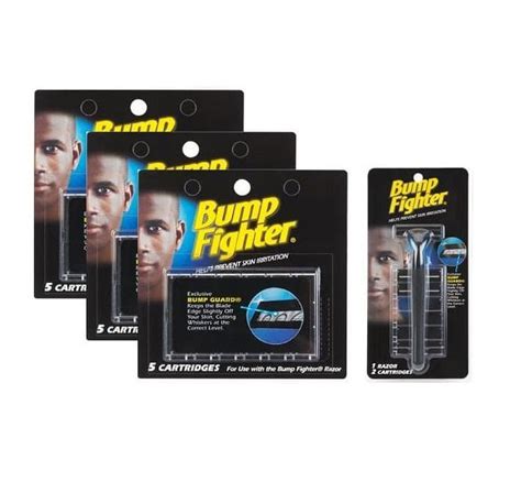 Bump Fighter Set: 1 Razor Handle with 17 Refill Blades + Makeup Blender ...