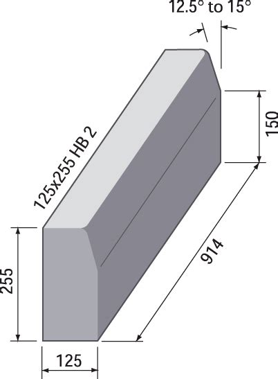 Half Battered Straight Kerb 125mm x 255mm Hb2 915mm - George Lines Civils and Landscape Merchants