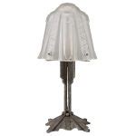 Art Deco glass and iron table lamp - Deconamic