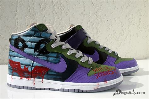 The Joker from Dark Knight Custom Nike Dunks by Diversitile