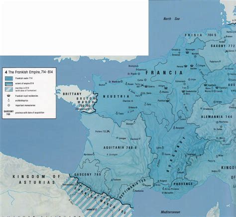 Mapa - El Imperio Franco 714-814 [The Frankish Empire Map]