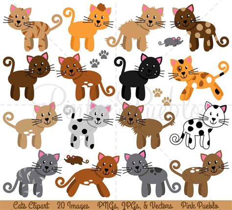 Cats Clipart Clip Art Kitten Clipart Clip Art Commercial | Etsy