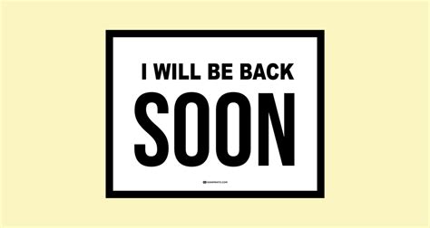 Be Back Soon Sign [Printable PDF]