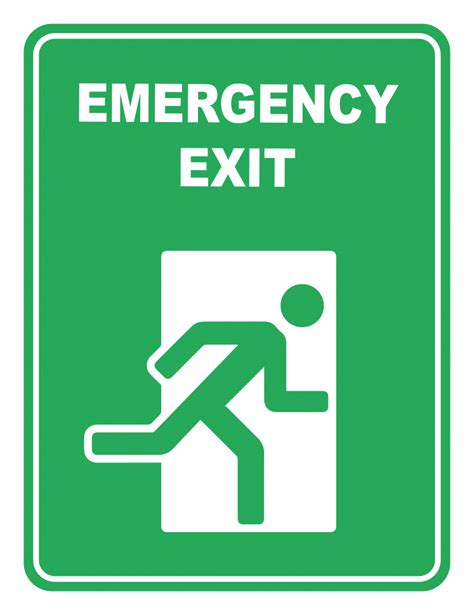 Emergency Exit Running Man Symbol Emergency Safety Sign