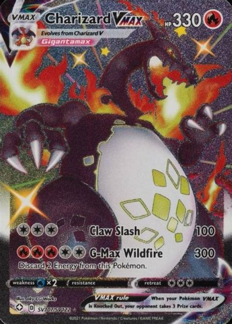 2021 Pokemon Sword & Shield Shining Fates Full Art/Charizard Vmax #SV107 TCG - VCP Price Guide