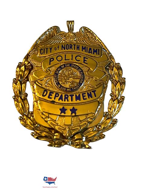 NORTH MIAMI BEACH POLICE FLAT BADGE