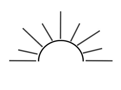 Halbe Sonne SVG Einfache Sonne SVG Minimalistische Sonne Sonnenschein SVG Clipart Digital ...