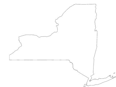 New York State Outline Map Free Download