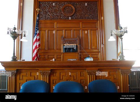 Judges Bench in Courtroom Stock Photo: 1633956 - Alamy