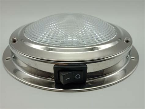 12 Volt LED Dome Light Stainless Steel Caravan Or Boat 140MM Diameter Medium | eBay