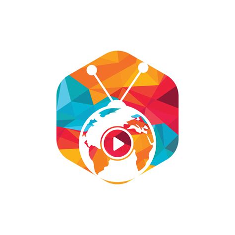 Global TV vector logo design concept. World television icon design ...