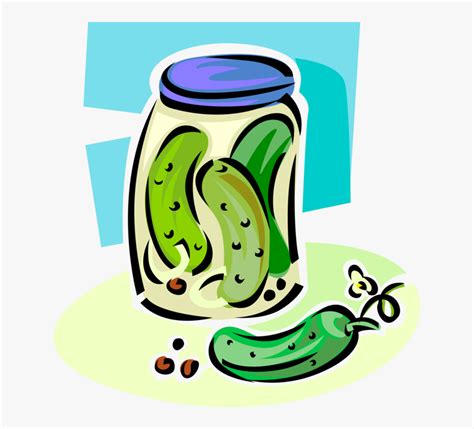 Vector Illustration Of Homemade Pickled Vegetable Cucumber - Pickle Jar ...