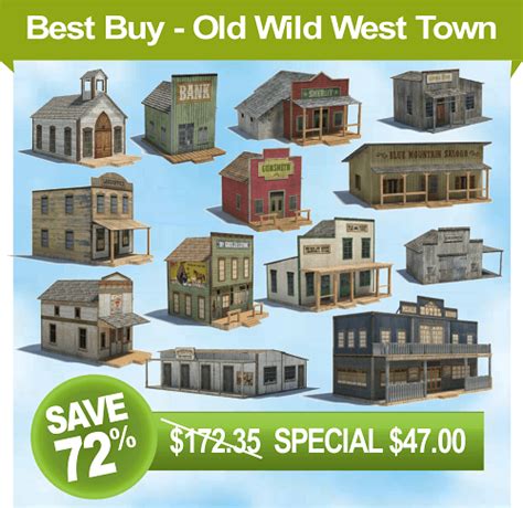 Wild West Town Pack Deal C - Model Buildings