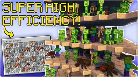 High Efficiency Mob Farm | Minecraft 1.19 Tutorial - YouTube