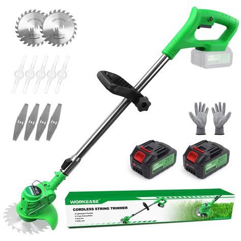 Cordless Weed Trimmer Battery Powered, 21V Lightweight Weed Wacker with ...