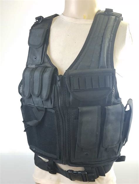 Tactical vest SWAT Black nylon Police - Hangar 19 Prop Rentals