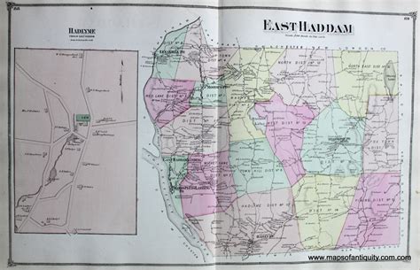 1874 - East Haddam and Hadlyme, CT - Antique Map – Maps of Antiquity