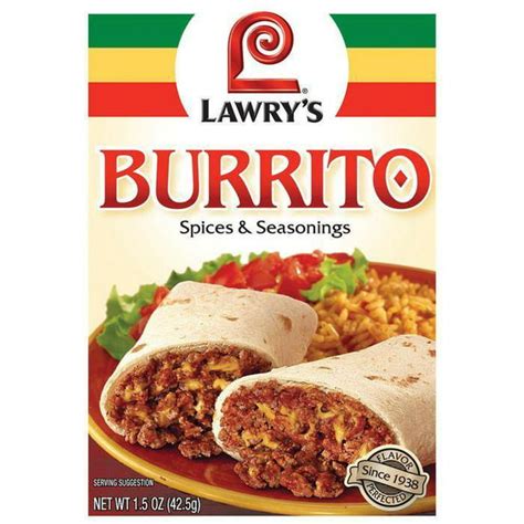 Dry Seasoning Burrito Lawry's Spices & Seasonings 1.5 Oz Packet (Pack ...