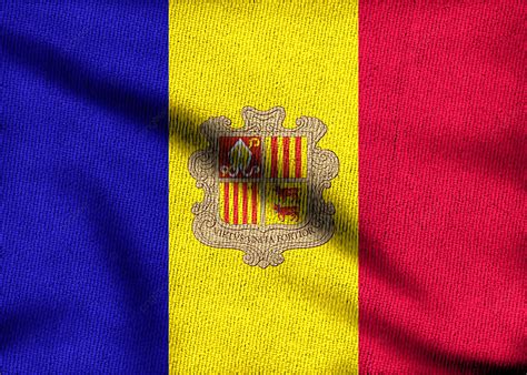 Andorra Waving Flag With Cloth Texture Background, Andorra, Flag ...