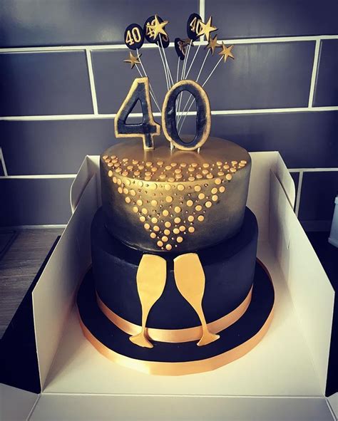 Black and gold 40th birthday cake I just delivered to the venue! 🎉?… | Birthday cake for women ...