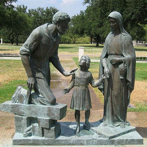 Park decoration bronze statues of St. Joseph Mary and Jesus family for sale Manufacturer