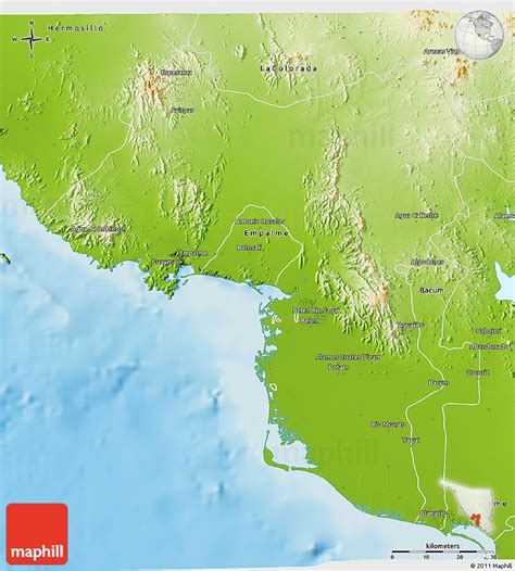 Physical 3D Map of Guaymas