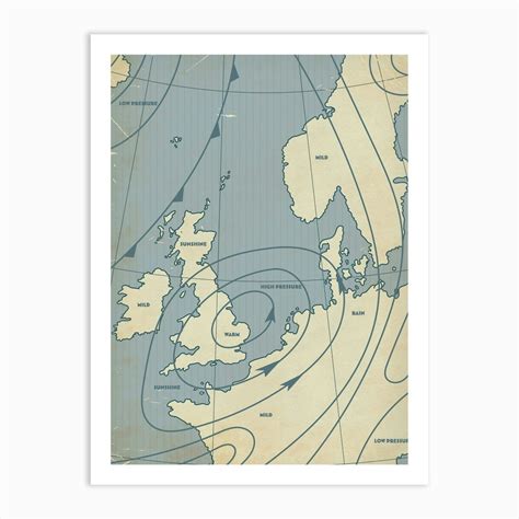 Weather Map Of Europe Art Print by Nicks Emporium - Fy