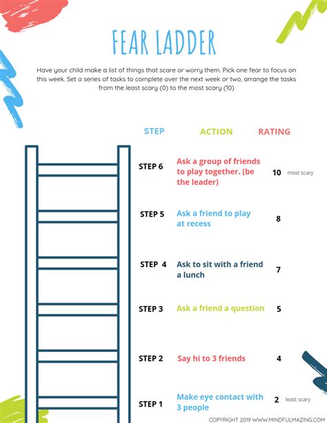 Fear Ladder Worksheet Examples