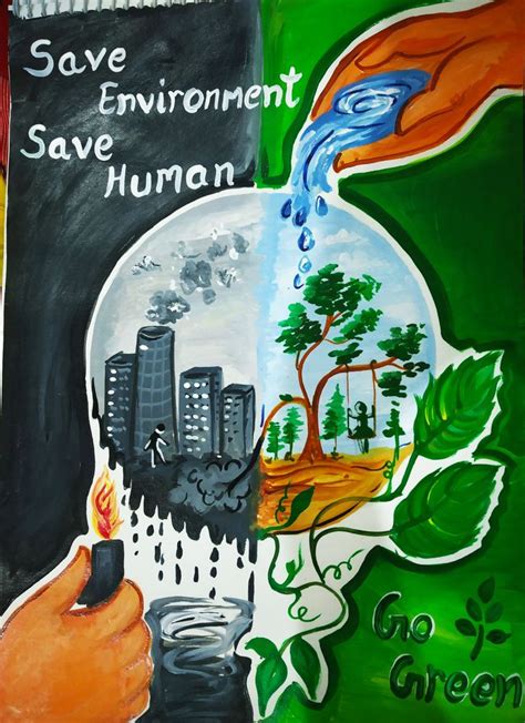 Save environment and human poster | Earth drawings, Poster drawing ...