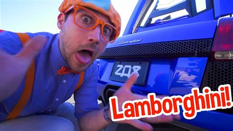 Blippi Drives The Lamborghini Race Car |Learn About Vehicles for Kids| Learn Sports Cars With ...