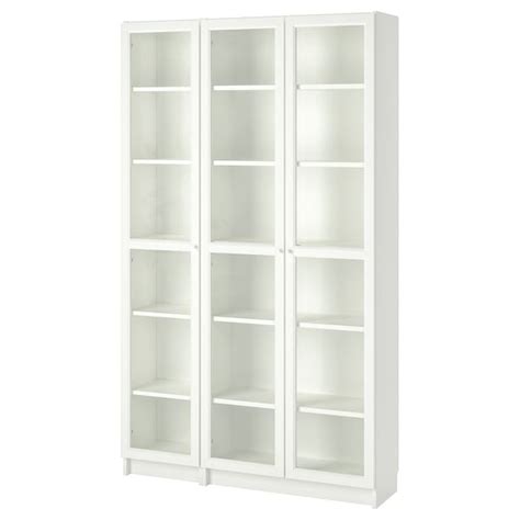 BILLY / OXBERG bookcase with glass doors, white, 120x30x202 cm (471/4x113/4x791/2") - IKEA CA