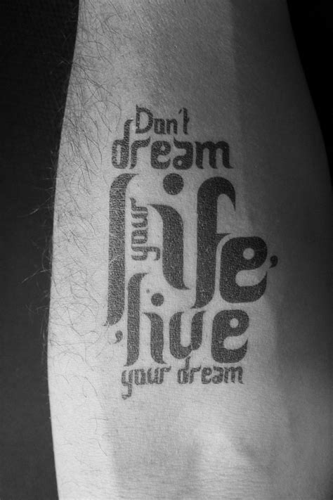 Live Your Dream Tattoo Inspiring Quote Phrase Temporary - Etsy