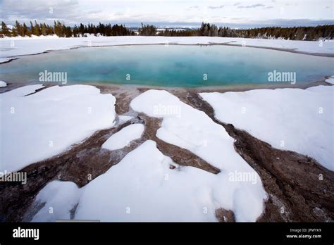 Grand Prismatic Spring in winter - Yellowstone NP USA Stock Photo - Alamy