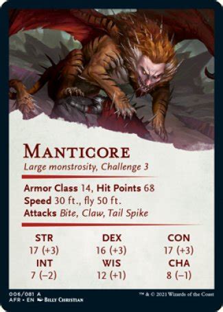 Manticore - Art/Manticore - Stats - mtgpics.com