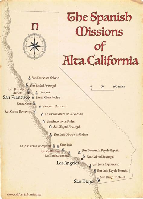 California Missions Map | The California Frontier Project