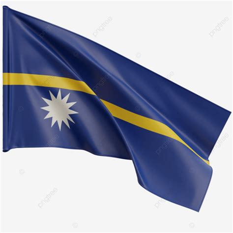 Nauru Flag Waving, Nauru Flag With Pole, Nauru Flag Waving Transparent ...