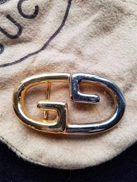 AUTHENTIC VINTAGE GOLD GUCCI LOGO BELT BUCKLE for 1 1… - Gem