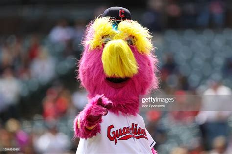 Cleveland Guardians mascot Slider prior to the Major League Baseball ...