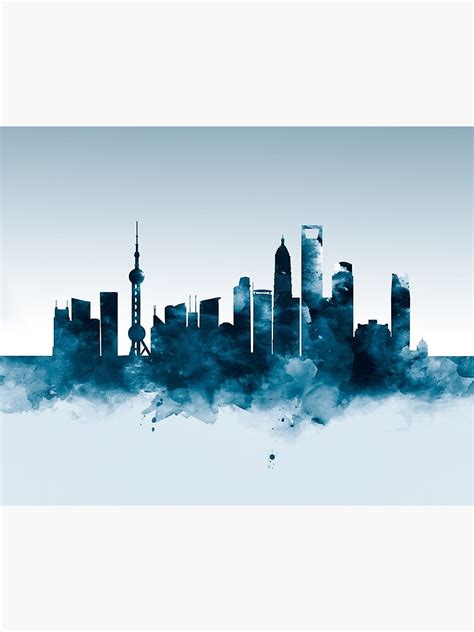 "Shanghai Skyline" Framed Art Print by MonnPrint | Redbubble