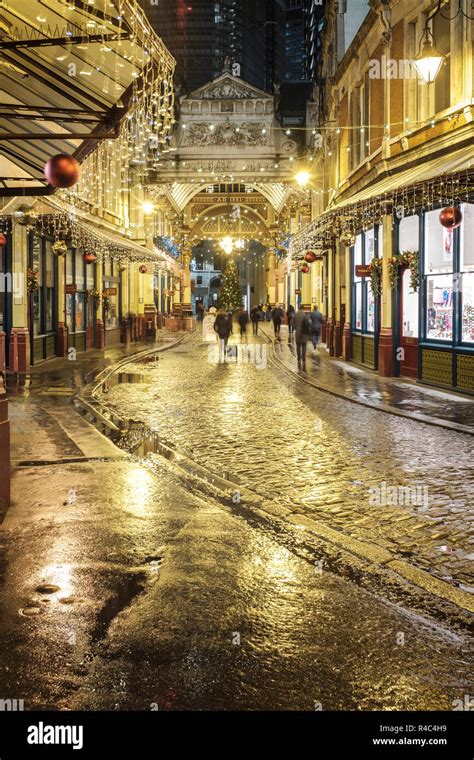 UK., London, Lime Street Passage leading to Leadenhall Market.It is one of the oldest markets in ...