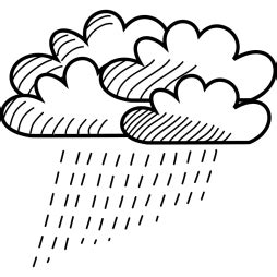 Rain Cloud Clipart Black and White Simple and Versatile Design