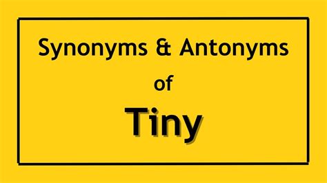 Antonyms and Synonyms of the Word Tiny | Antonyms of Tiny | Synonyms of ...