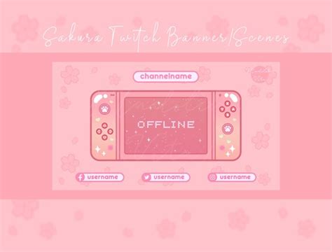 Animated 4x Cute Nintendo Switch Sakura Twitch Youtube Banner | Etsy