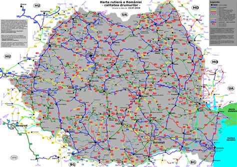 Road quality map of Romania : MapPorn