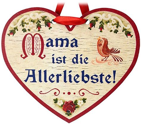 Kaltner Präsente Geschenkidee Muttertag - Herz aus Holz mit Kompliment für die Mutter Mama ist ...