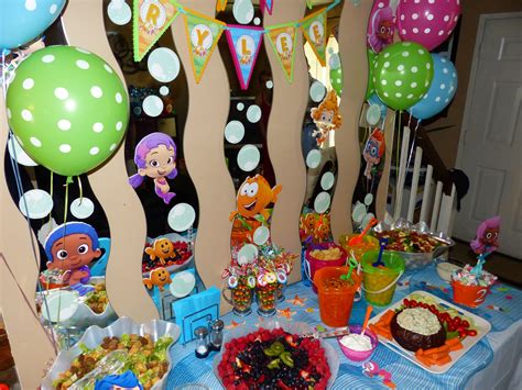 Food Table | Bubble guppies birthday party, Bubble guppies birthday ...