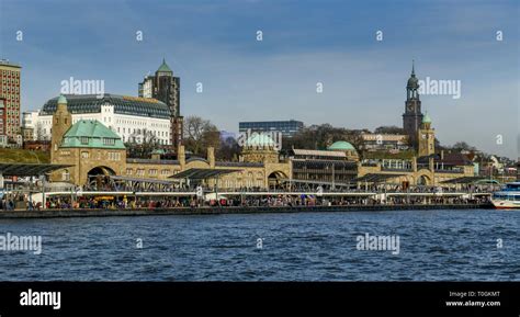 Landing stages, Saint Pauli, Hamburg, Germany, Landungsbrücken, St ...