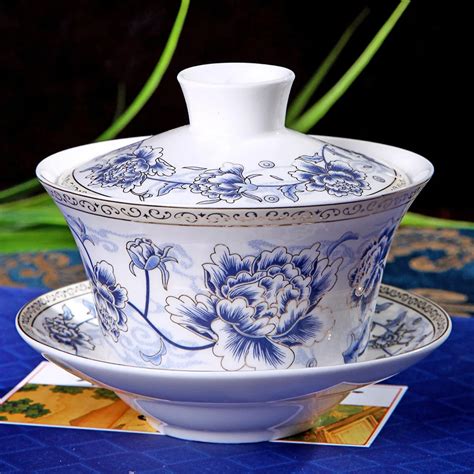 Chinese Tea Set Gaiwan Porcelain,Traditional Kung Fu Tea Set Tureen ...