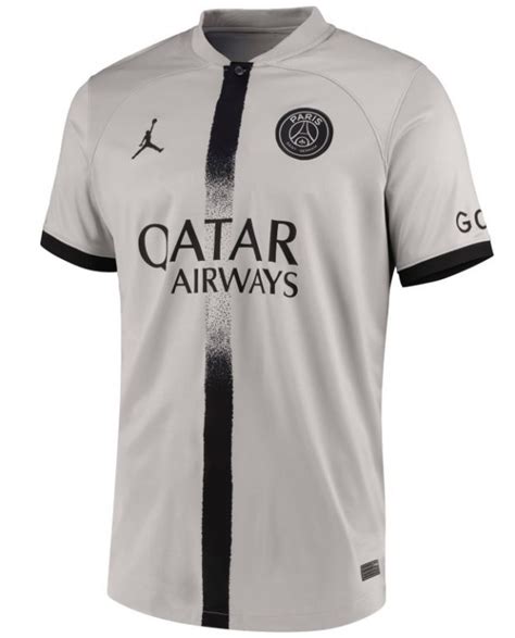 Grey PSG Away Jersey 2022-2023 | Nike Paris SG Jordan Alternate Shirt ...